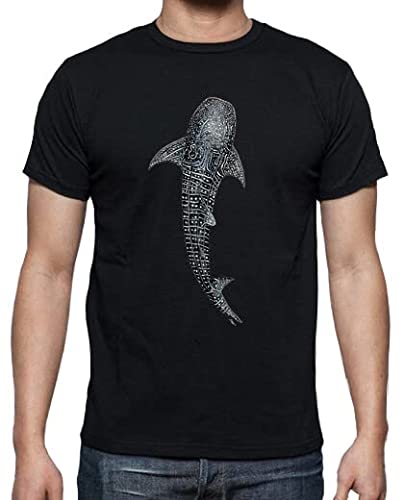 latostadora Camiseta Manga Corta Tiburón Ballena Camiseta Hombre para Hombre - Negro S - Ref. 1704926-P