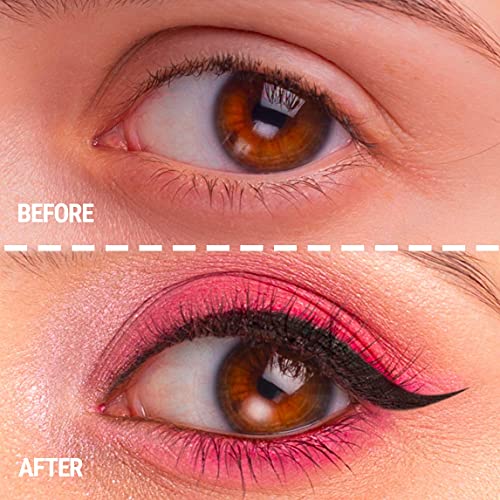 Latte Beauty Cat's eyes delineador de ojos con punta de fieltro en ángulo (black) - delineador con una punta de fieltro fina, media o gruesa que dura mucho tiempo, sin manchas