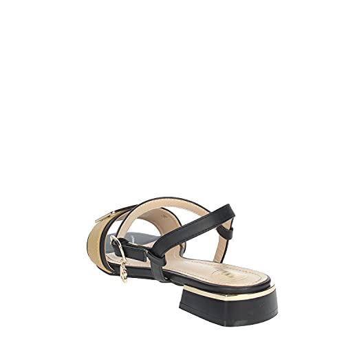 Laura Biagiotti 6736 Sandalias Mujer Negro/Marrón Cuero 36