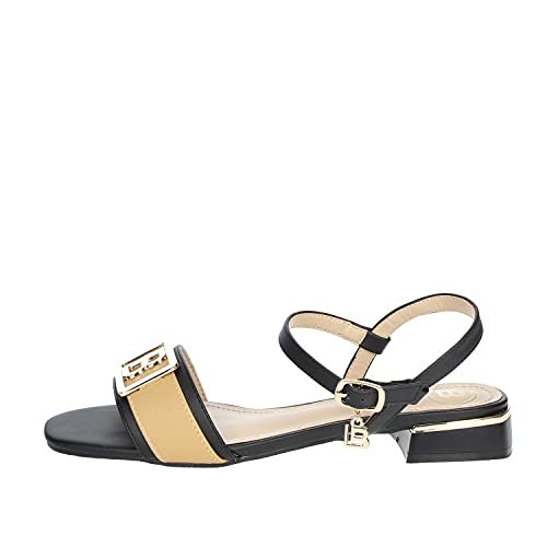 Laura Biagiotti 6736 Sandalias Mujer Negro/Marrón Cuero 36