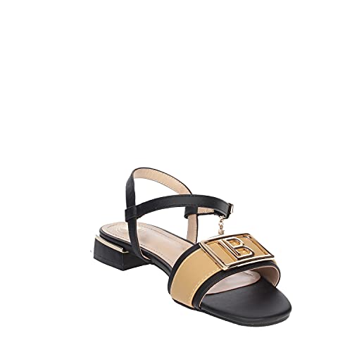 Laura Biagiotti 6736 Sandalias Mujer Negro/Marrón Cuero 36