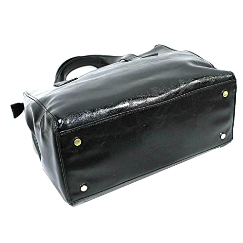 Laura Biagiotti Bolso de mujer con 2 asas de hombro para la compra, rectangular, piel sintética Negro Size: 26 X 32 X 14