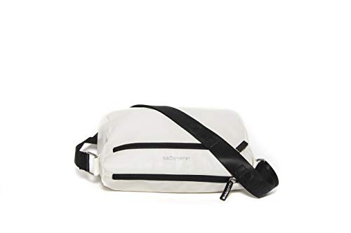 Laura Biagiotti Bolso de piel sintética con correa ajustable para el hombro, línea Rivera LB20S-104-4, colores: blanco, amarillo, cemento-azul