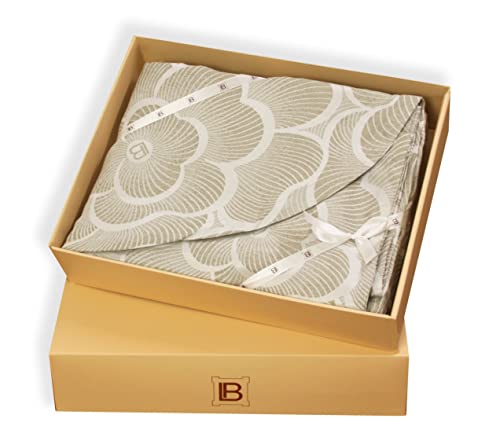 Laura Biagiotti Colcha primavera-verano jacquard cama de matrimonio 2 plazas 260 x 270 cm en caja de alta calidad (Yasmin pardo