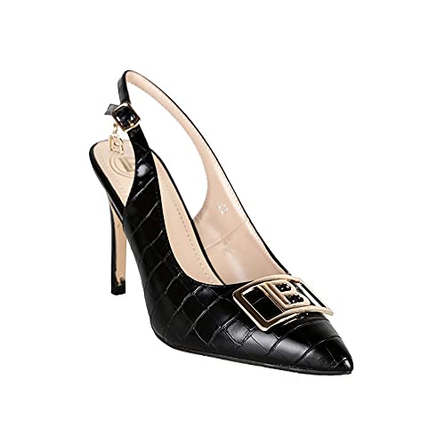 LAURA BIAGIOTTI Zapatos de Mujer Sandalias con Escote en Piel Negra 6770-BLACK 40 EU