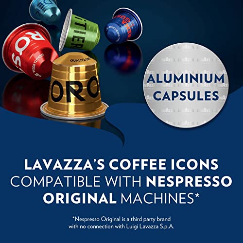 Lavazza Qualità Oro, 100% Arábica, Cápsulas de Aluminio Compatibles con Nespresso, Impacto Neutro de CO2, 10 Cápsulas