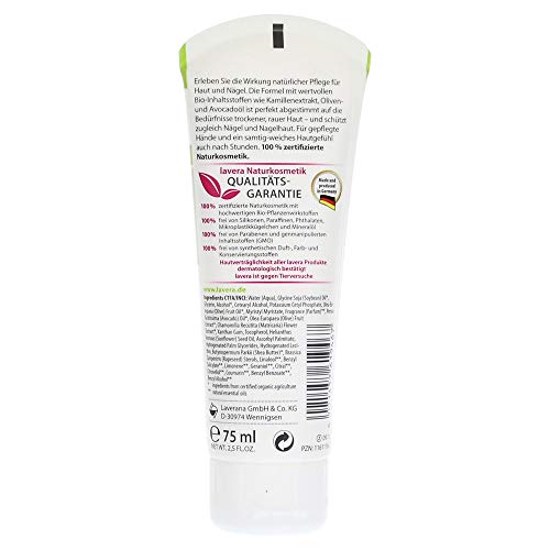 lavera mano & uñas Crema 2 in1 Cuidado - bio aceite de oliva & bio camomila, 75ml