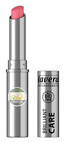lavera Pintalabios Beautiful Lips Brilliant Care Q10 -Strawberry Pink 02- Lipstick ∙ Barra de Labios ∙ Colores delicados ∙ Cosmética Natural ✔ Bio ✔ Maquillaje Organico 100% Certificado (1.7 gr)