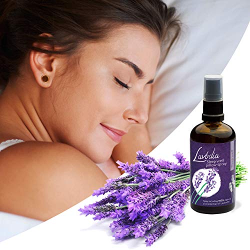 LAVODIA Espray de Lavanda para Almohada para Dormir con auténtico Aceite de Lavanda Natural para una Buena Noche (50 ml en Spray de Lavanda)