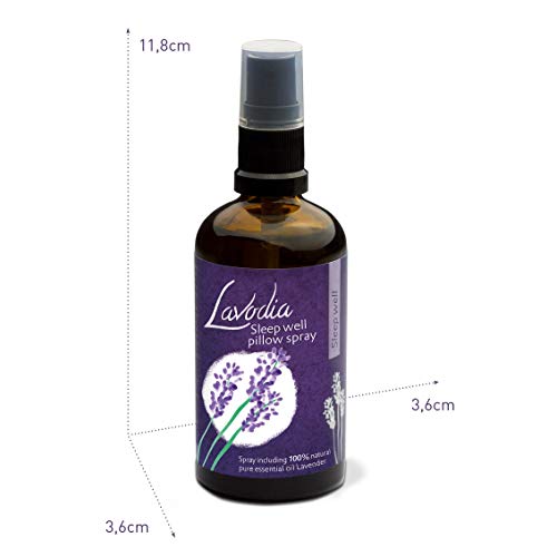 LAVODIA Espray de Lavanda para Almohada para Dormir con auténtico Aceite de Lavanda Natural para una Buena Noche (50 ml en Spray de Lavanda)