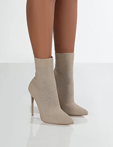 LBDOBU Nuevas Mujeres Calcetines Zapatos Tejidos estiramientos Mujeres Botines Puntiagudos Puntiagudo Tacones Altos Tacones de tacón de calcetín Sexy skelsea Botas tamaño 35~43-Black,39