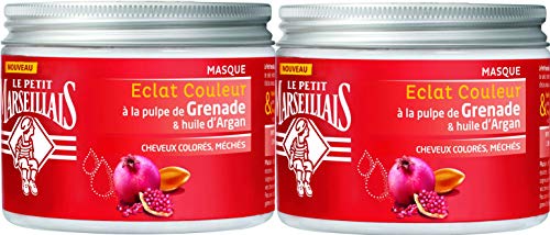 Le Petit Marseillais Eclat Couleur Máscara de pulpa de granada y aceite de argán, juego de 2 unidades de 300 ml