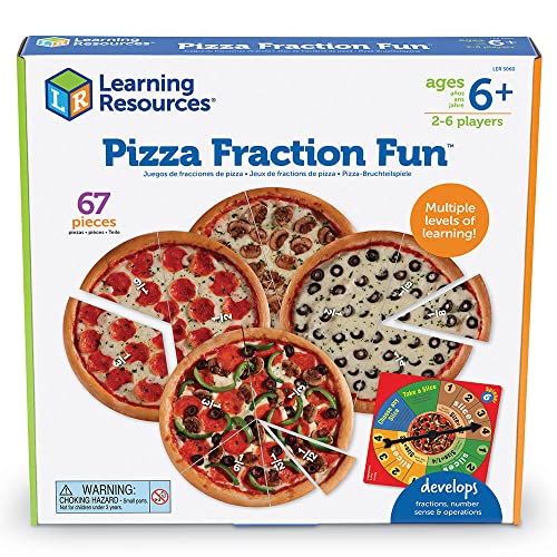 Learning Resources- Divertido Juego de fracciones Pizza Fraction Fun, Color (LER5060)
