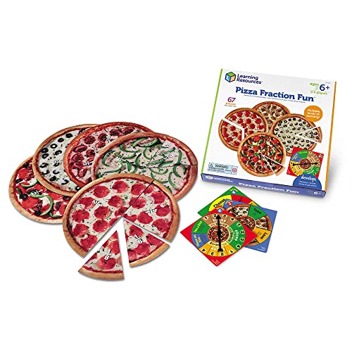 Learning Resources- Divertido Juego de fracciones Pizza Fraction Fun, Color (LER5060)