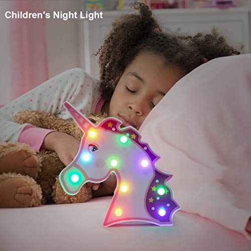 Led Unicorn Light Luces nocturnas Control remoto Marquesina Lámparas de muestra Bombillas con pilas Decoración de la pared Regalos para la sala de estar Hogar Dormitorio Fiesta de como (unicornio)