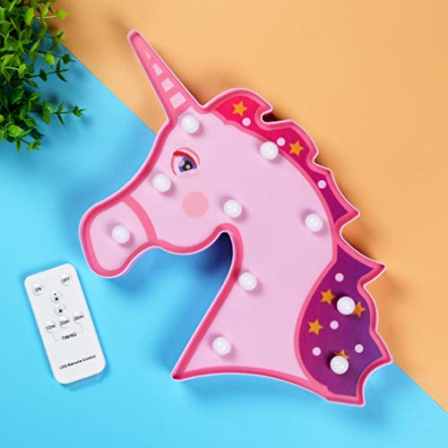 Led Unicorn Light Luces nocturnas Control remoto Marquesina Lámparas de muestra Bombillas con pilas Decoración de la pared Regalos para la sala de estar Hogar Dormitorio Fiesta de como (unicornio)
