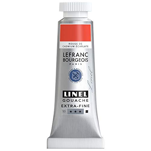 Lefranc & Bourgeois Color Gouache, Rojo Cadmio Escarlata, 14ml Tube - Gouachefarbe