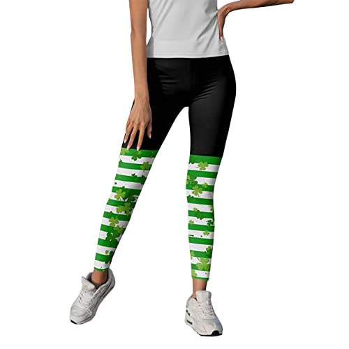 Leggings Mujer 2022 Nuevo Push Up Mallas Deporte Suave Leggins Deportivos Día de San Patricio Yoga Talla Grande Elásticos Sin Costuras Deporte Fitness de Verano Leggings(Negro,XL)