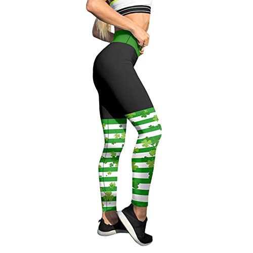 Leggings Mujer 2022 Nuevo Push Up Mallas Deporte Suave Leggins Deportivos Día de San Patricio Yoga Talla Grande Elásticos Sin Costuras Deporte Fitness de Verano Leggings(Negro,XL)