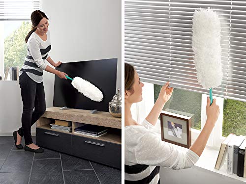 Leifheit Plumero atrapapolvo Duster XL, plumero quita polvo con microfibras compactas, atrapa polvo de 38cm ideal para superficies grandes y delicadas