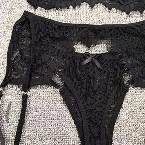 Lenceria Sexy Mujer Correas Sujetador y Panty Liga Conjunto Ropa Interior Babydoll Atractiva De Muselina Ropa de Dormir de TentacióN Deep V Lencería Pijamas riou