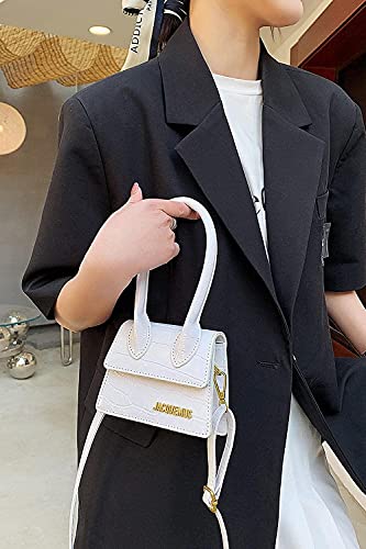 LEOCEE Mini monederos y bolsos de mano Jacquemus para mujer, bandolera de marca famosa, bolsos de mano de diseñador de lujo, patrón de cocodrilo, rojo