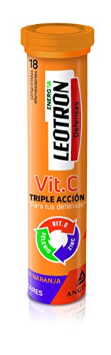 LEOTRON Vitamina C | Complemento Alimenticio | Fatiga | Cansancio | Angelini | 90+18 Comprimidos Efervescentes