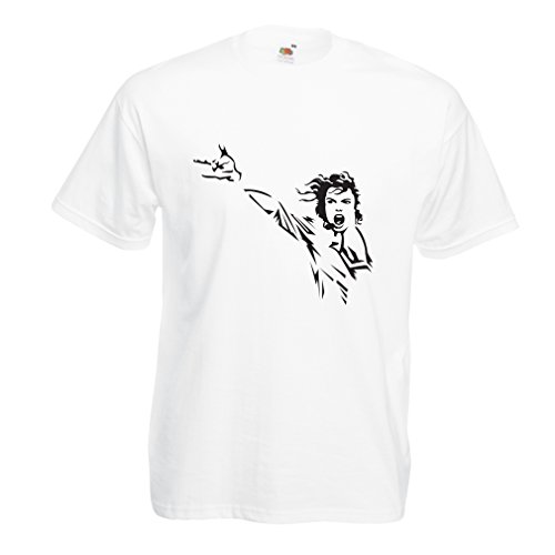 lepni.me Camisetas Hombre King of Pop, me Encanta M J - 80s / 90s, Camisa de Fiesta Musical (3XL Blanco Negro)