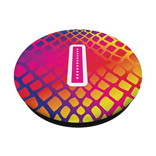 Letra I Rosa Piel de Serpiente Estampado Animal Print Divertida Inicial PopSockets PopGrip Intercambiable