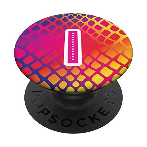 Letra I Rosa Piel de Serpiente Estampado Animal Print Divertida Inicial PopSockets PopGrip Intercambiable