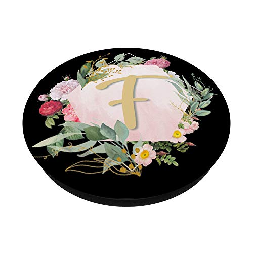 Letra inicial F con flores PopSockets PopGrip Intercambiable
