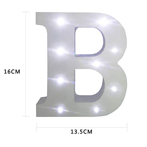 letras madera Letras Led Letras Luminosas Decorativas Letras Alphabet Light Luces De Espejo Del Alfabeto A-Z con Luces de LED para Decoración de DIY FIESTA Dormitorio Decoración de Navidad- Letra (B)