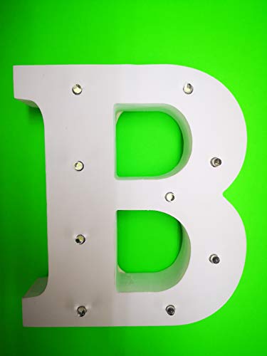 letras madera Letras Led Letras Luminosas Decorativas Letras Alphabet Light Luces De Espejo Del Alfabeto A-Z con Luces de LED para Decoración de DIY FIESTA Dormitorio Decoración de Navidad- Letra (B)