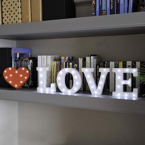 letras madera Letras Led Letras Luminosas Decorativas Letras Alphabet Light Luces De Espejo Del Alfabeto A-Z con Luces de LED para Decoración de DIY FIESTA Dormitorio Decoración de Navidad- Letra (B)