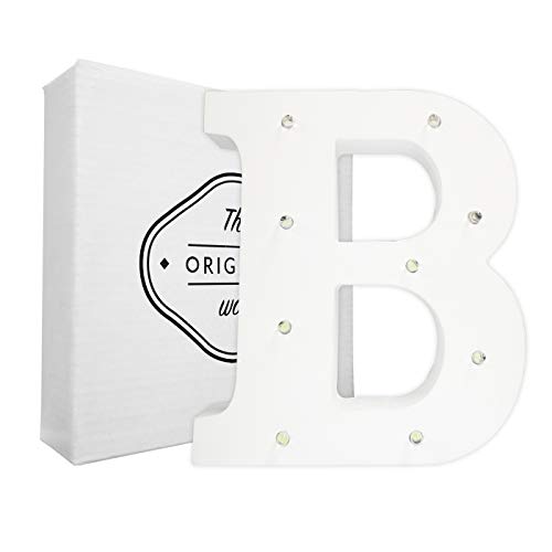 letras madera Letras Led Letras Luminosas Decorativas Letras Alphabet Light Luces De Espejo Del Alfabeto A-Z con Luces de LED para Decoración de DIY FIESTA Dormitorio Decoración de Navidad- Letra (B)