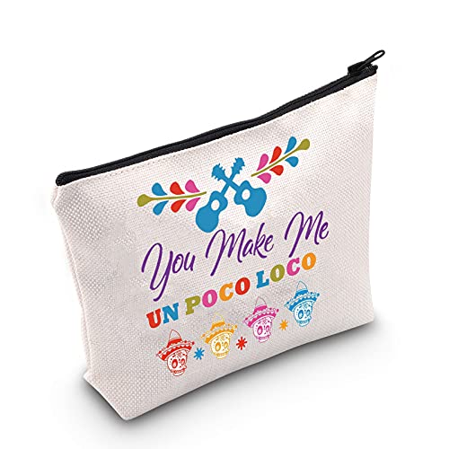 LEVLO Coco Miguel - Bolsa de maquillaje para cosméticos con cremallera, ideal para mujeres y niñas, Un Poco Loco,