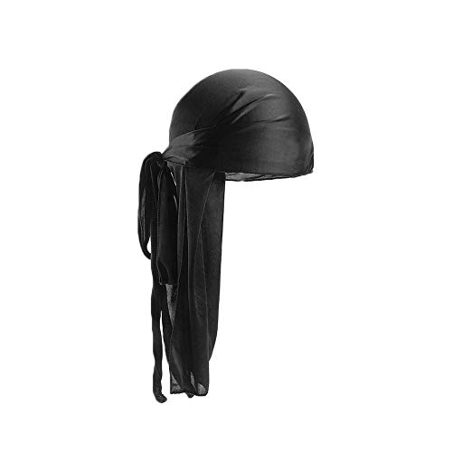 Li Ying Gorras de Durag sedosas, pañuelo de cola larga suave, turbante, sombrero de pirata, unisex, bandana, sombreros para la cabeza