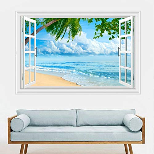 Lichi 3D - Adhesivo decorativo para pared, diseño de árbol de coco
