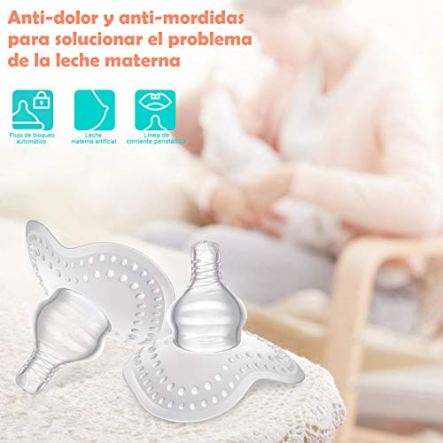 Lictin Pezonera de Silicona-Protectores de Pezones Silicona con Estuche, Material Seguro Suave sin BPA, 2pcs Pezonera de Silicona con 2 Estuche, Diámetro Interior de 2,5 cm