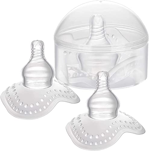 Lictin Pezonera de Silicona-Protectores de Pezones Silicona con Estuche, Material Seguro Suave sin BPA, 2pcs Pezonera de Silicona con 2 Estuche, Diámetro Interior de 2,5 cm