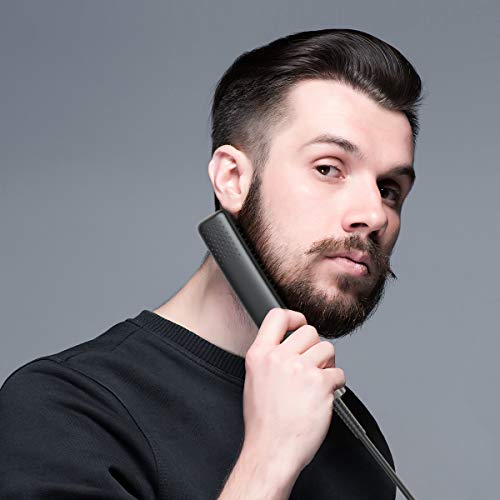 Lidasen Alisadora de Barba para Hombres, Cepillo Alisador de Barba y Pelo Profesional, Cepillo de Barba Eléctrico Calentado Plancha de Pelo Barba Multifuncional para el Hogar y Viajes