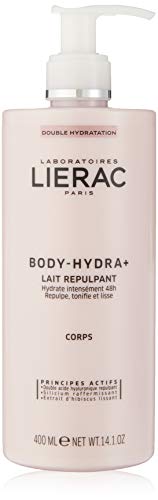 Lierac - Leche hidratante corporal Body Hydra+, protectora, antienvecejimiento, con ácido hialurónico, para todos los tipos de piel, formato de 400 ml