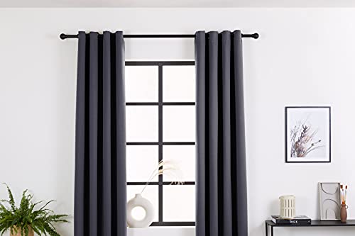 LIFA LIVING 1x Cortina Opaca Térmicas con Ganchos, 1x Cortina Gris 300 x 250 cm, 100% Poliéster