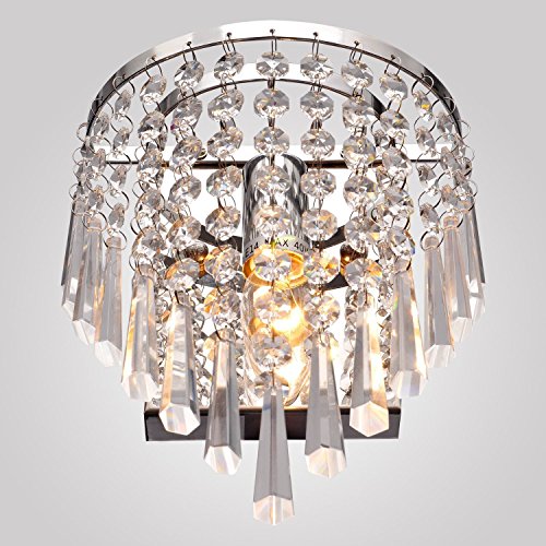 Lightess Apliques de Pared Cristal Moderna Lámpara de Pared Interior Casquillo E14 40W Luz Elegante Iluminación para Sala de Estar, Dormitorio, No Incluye Bombilla