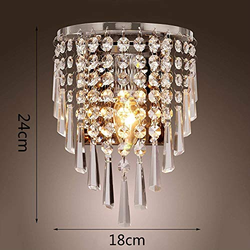Lightess Apliques de Pared Cristal Moderna Lámpara de Pared Interior Casquillo E14 40W Luz Elegante Iluminación para Sala de Estar, Dormitorio, No Incluye Bombilla