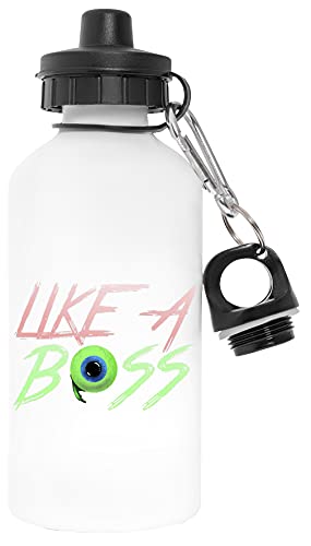 Like A Boss Eye Libre de Contaminantes Blanco Botella De Agua Aluminio Para Exteriores Pollutant Free White Water Bottle Aluminium For Outdoors