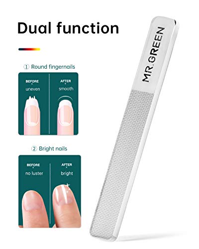 Lima de uñas, lima de cristal, limas de Uñas Profesionales, limas para uñas naturales y uñas postizas con estuche de regalo para el cuidado personal, para mujeres y hombres