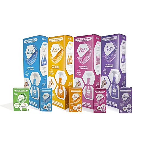 Limpiador Multiusos, Limpiabaños Antical, Limpiacristales, Desengrasante de Cocina y Friegasuelos | Pack Ahorro Productos de Limpieza con toda la gama de Productos MiniClean