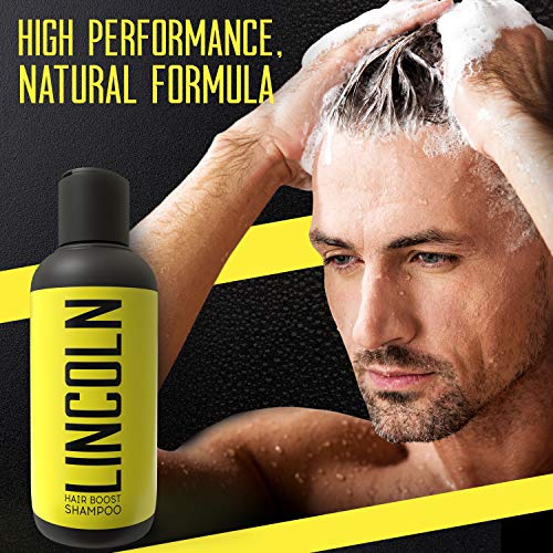LINCOLN Champu Anticaida Hombres - Champu Hombre Anticaida para Fortalecer el Cabello - Champu Crecimiento Pelo Enriquecido con Cafeína y Aceite de Argán - Champu de Cabello Crecimiento Natural, 250ml