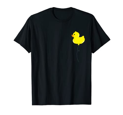 Lindo pequeño amarillo goma pato pato globo gráfico Camiseta